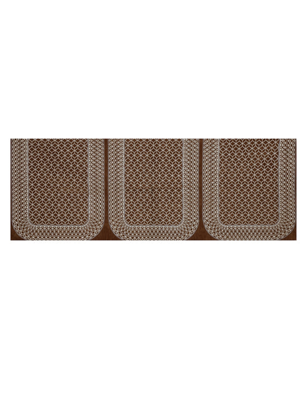 Romee 6-pieces brown geometric patterned 5-seater sofa covers slpss70
