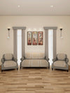 Romee 6-pieces beige geometric patterned 5-seater sofa covers slpss72