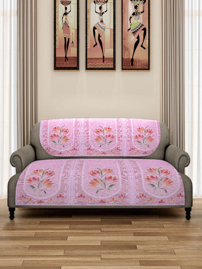 Romee 6-pieces pink floral patterned 5-seater sofa covers slpss73