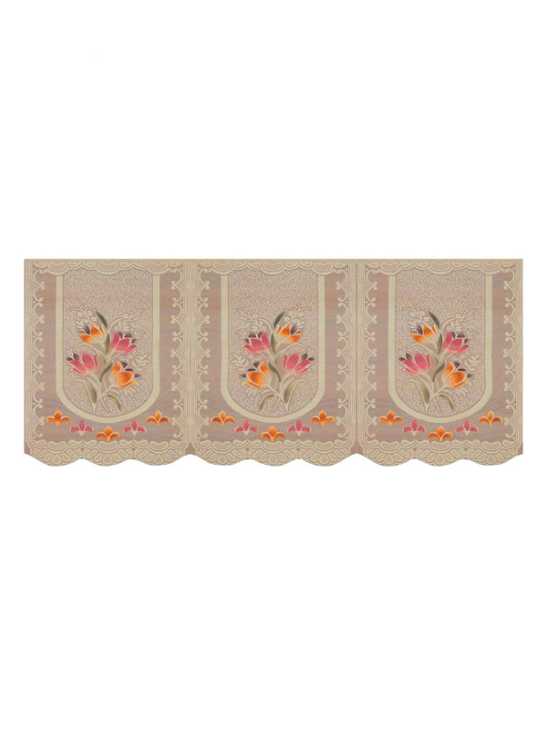 Romee 6-pieces beige floral patterned 5-seater sofa covers slpss74