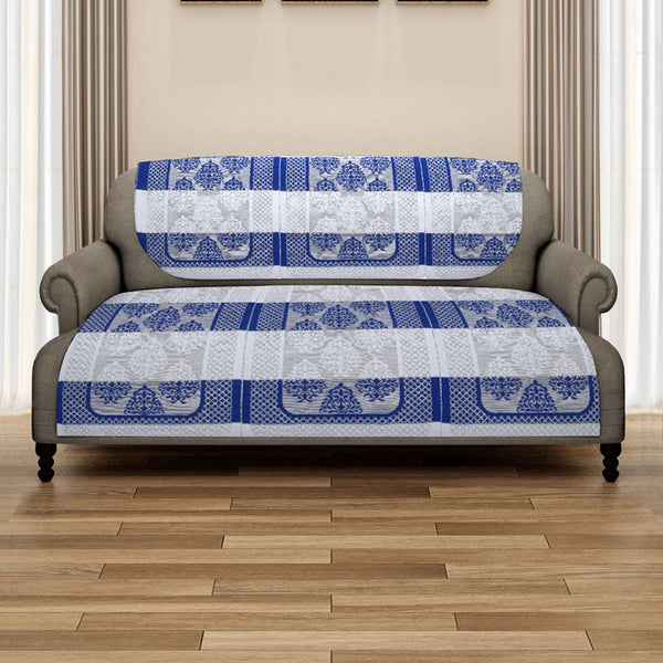 Romee 6-pieces blue & white damask patterned 5-seater sofa covers slpss78