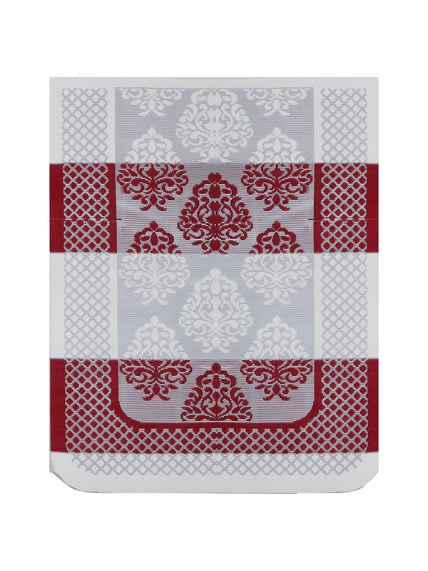 Romee 6-pieces maroon & beige damask patterned 5-seater sofa covers slpss79