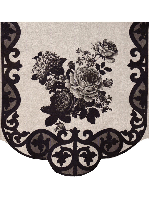 Romee 6-pieces beige & black floral patterned 5-seater sofa covers slpss84