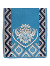 Turquoise Damask Patterned 5 Seater Sofa Cover Set