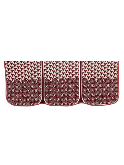Floral Design Sofa Cover 5 Seater, (6 Pieces) - Maroon