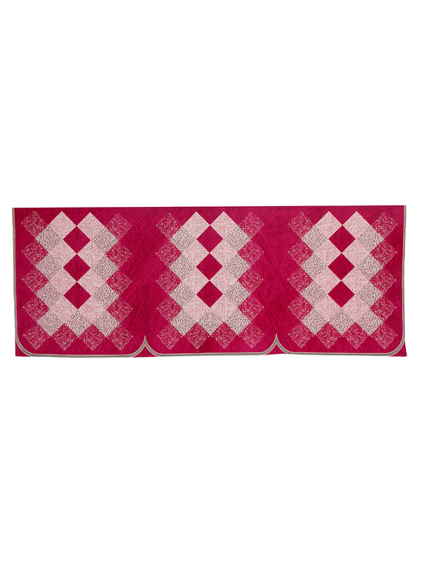 Check Design Sofa Cover 5 Seater, (6 Pieces) - Pink