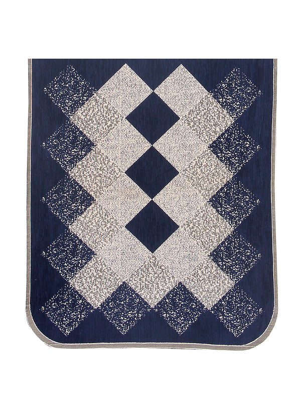 Check Design Sofa Cover Set of 5 Seater, (6 Pieces) - Blue