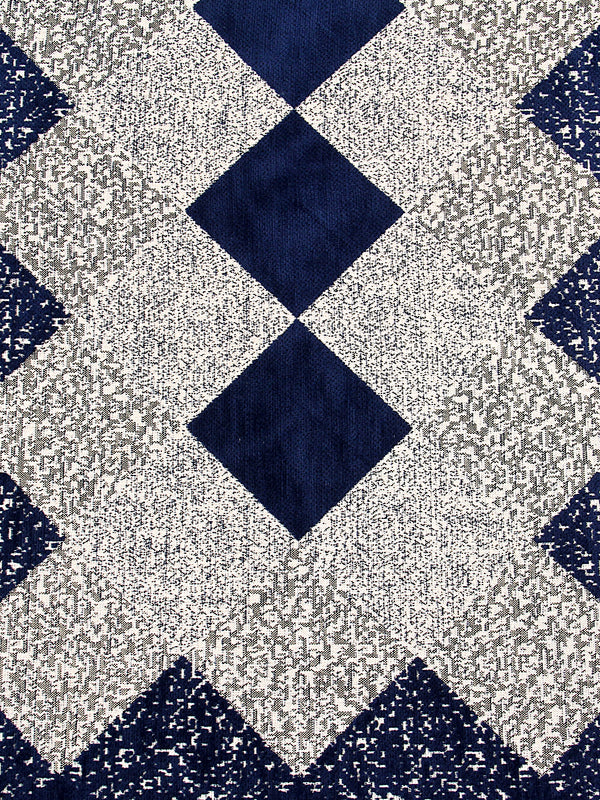 Check Design Sofa Cover Set of 5 Seater, (6 Pieces) - Blue