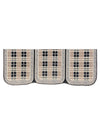 Cream & Grey Checks Patterned 5 Seater Sofa Cover Set