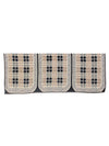 Cream & Grey Checks Patterned 5 Seater Sofa Cover Set