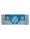 Geometric Design Sofa Cover Set of 5 Seater, (6 Pieces) - Turquoise Blue