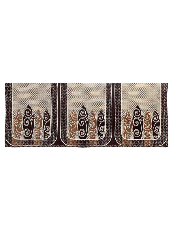 Abstract Design Sofa Cover 5 Seater, (6 Pieces) - Beige & Coffee Brown