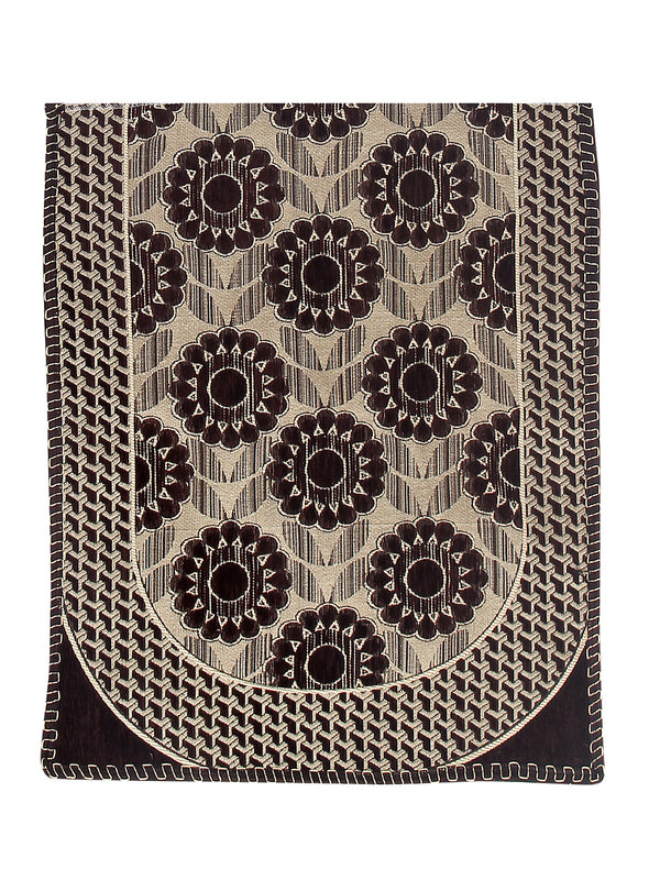 Floral Design Sofa Cover 5 Seater, (6 Pieces) - Beige & Brown