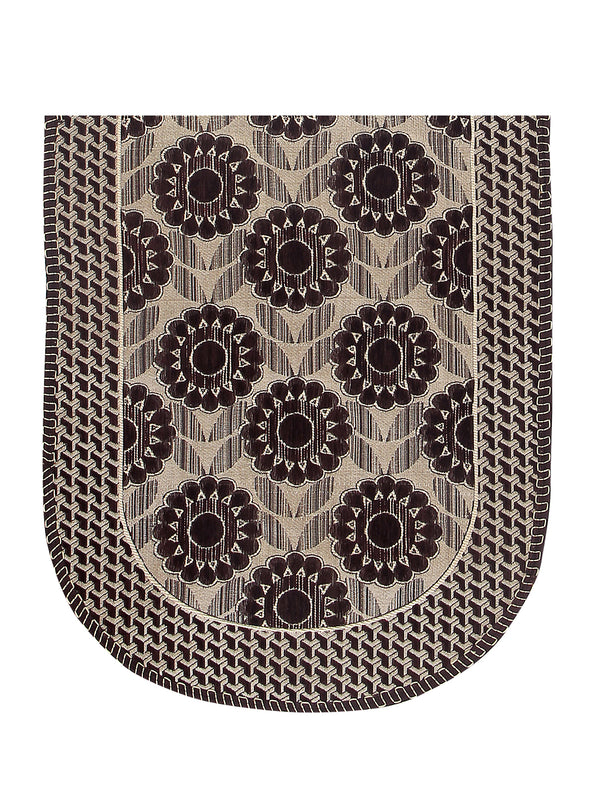 Floral Design Sofa Cover 5 Seater, (6 Pieces) - Beige & Brown