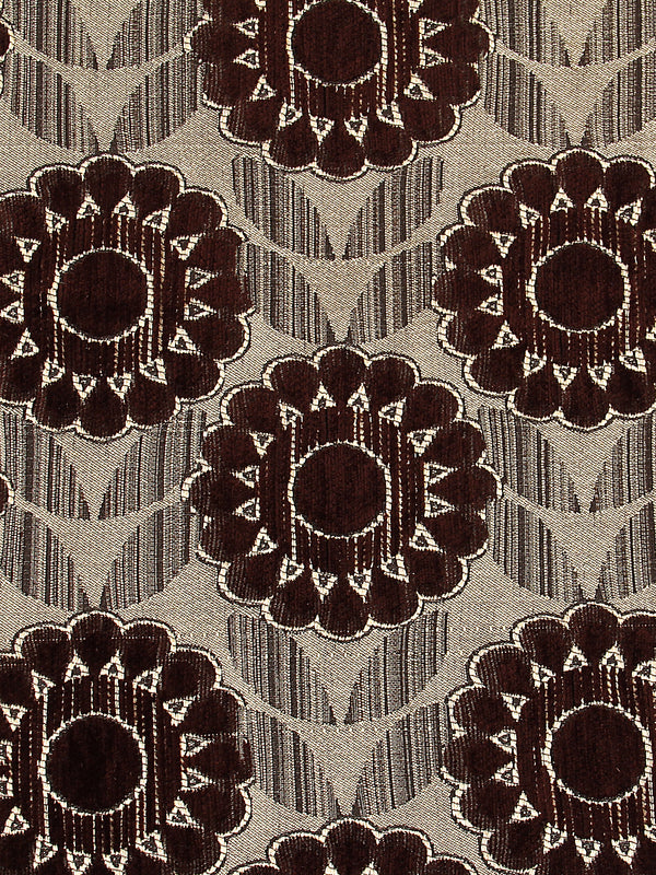 Floral Design Sofa Cover 5 Seater, (6 Pieces) - Beige & Brown