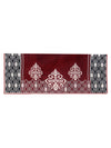 Maroon & Grey Damask Patterned 5 Seater Sofa Cover Set