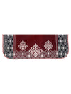 Maroon & Grey Damask Patterned 5 Seater Sofa Cover Set