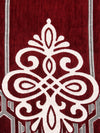 Maroon & Grey Damask Patterned 5 Seater Sofa Cover Set