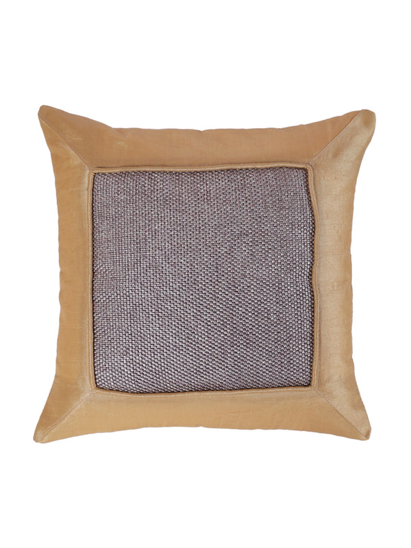 Geometric Printed Polyester Cushion Cover Set of 5 - Silver & Beige