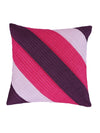 Striped Printed Polyester Cushion Cover Set of 5 - Pink & Purple