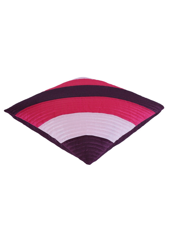 Striped Printed Polyester Cushion Cover Set of 5 - Pink & Purple