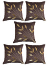 Coffee Brown Set of 5 Polyester 16 Inch x 16 Inch Cushion Covers