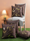 Coffee Brown Set of 5 Polyester 16 Inch x 16 Inch Cushion Covers