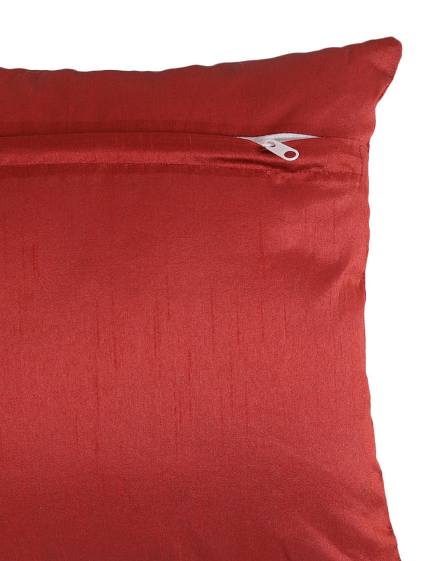 Maroon Set of 5 Polyester 16 Inch x 16 Inch Cushion Covers