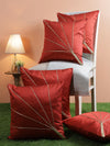 Maroon Set of 5 Polyester 16 Inch x 16 Inch Cushion Covers