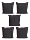 Black Set of 5 Polyester 16 Inch x 16 Inch Cushion Covers