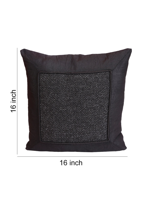 Black Set of 5 Polyester 16 Inch x 16 Inch Cushion Covers
