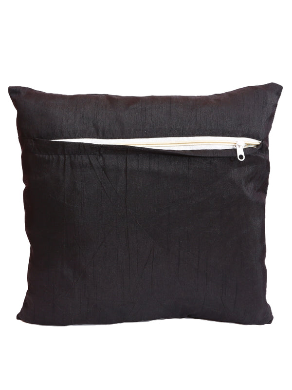 Black Set of 5 Polyester 16 Inch x 16 Inch Cushion Covers