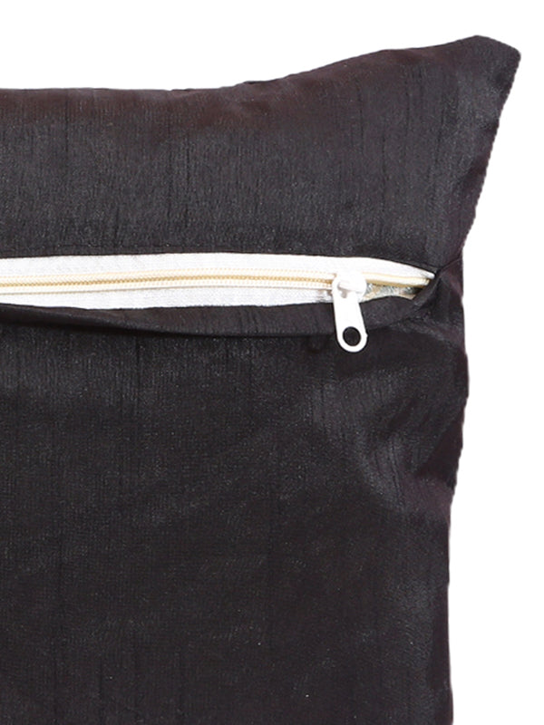 Black Set of 5 Polyester 16 Inch x 16 Inch Cushion Covers
