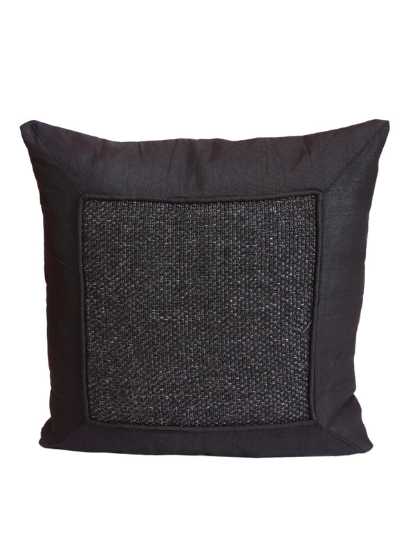 Black Set of 5 Polyester 16 Inch x 16 Inch Cushion Covers