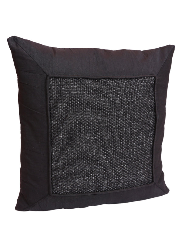 Black Set of 5 Polyester 16 Inch x 16 Inch Cushion Covers