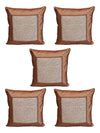 Brown & Beige Set of 5 Cushion Covers