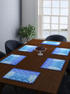 Turquoise Blue Cotton Dining Table Mats/Place Mats - Set of 6