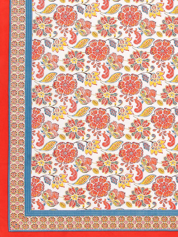 Floral Printed 9 Dining Table Cover 6 Seater With Napkin