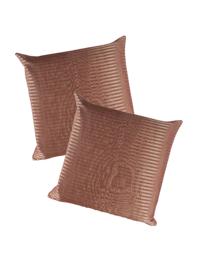 Gold & Maroon Set of 2 Cushion Covers 24x24 Inch
