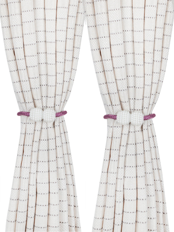 Purple Polyester Magnetic Set of 2 Magnetic Curtains Tieback