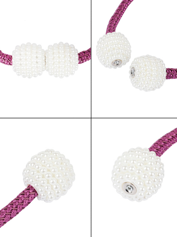 Purple Polyester Magnetic Set of 2 Magnetic Curtains Tieback