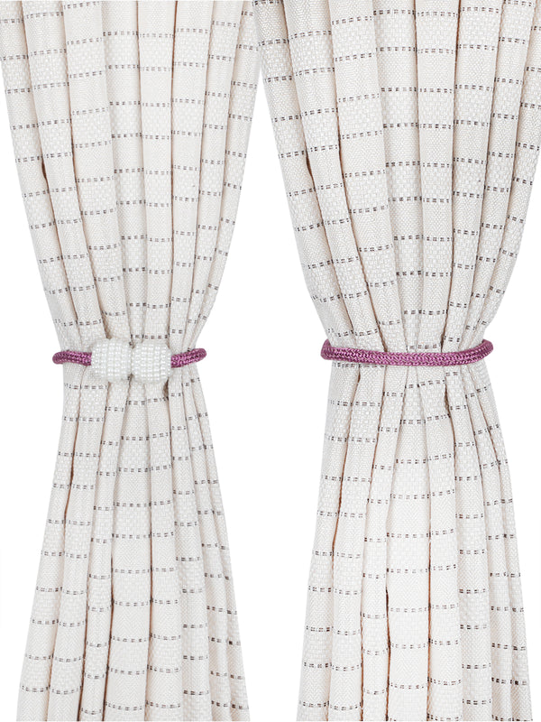 Purple Polyester Magnetic Set of 2 Magnetic Curtains Tieback