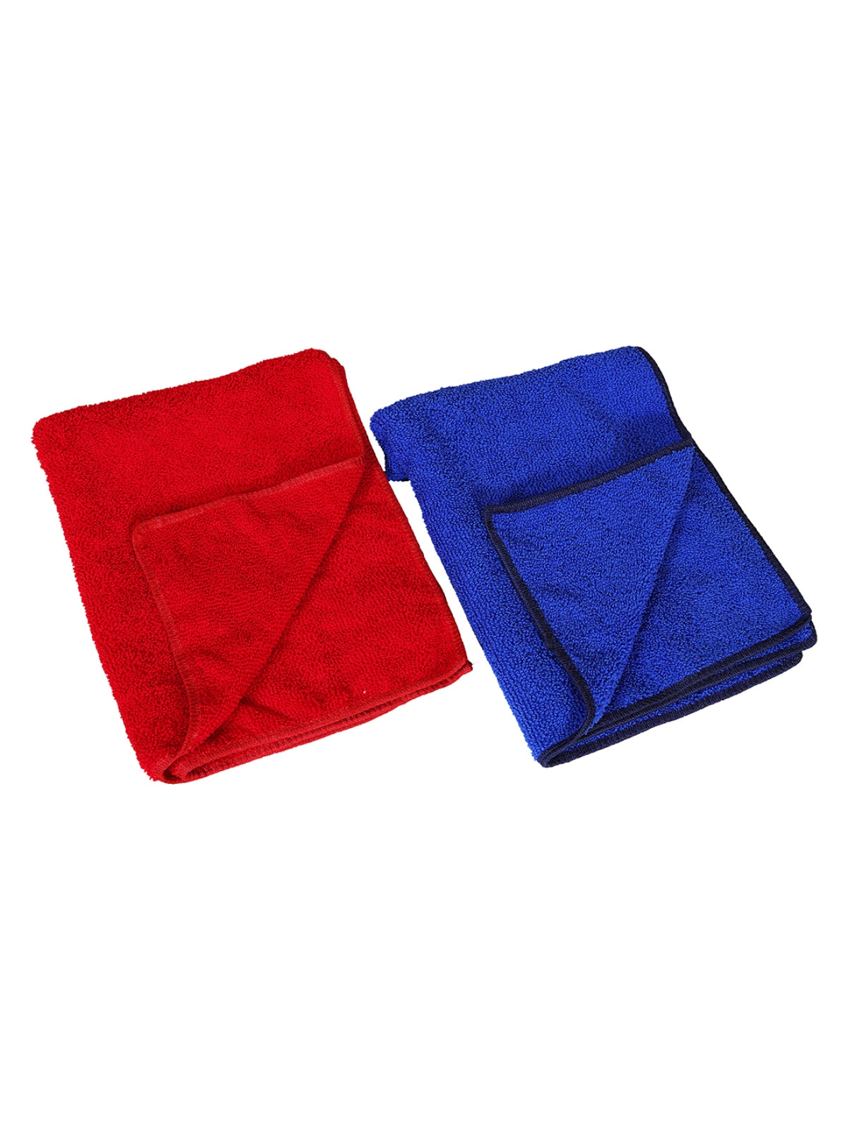 Set of 6 Blue & Red Solid Cotton Hand Towels