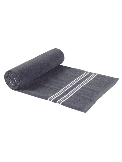 Grey Solid Patterned Cotton Towel