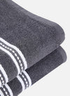 Grey Solid Patterned Cotton Towel