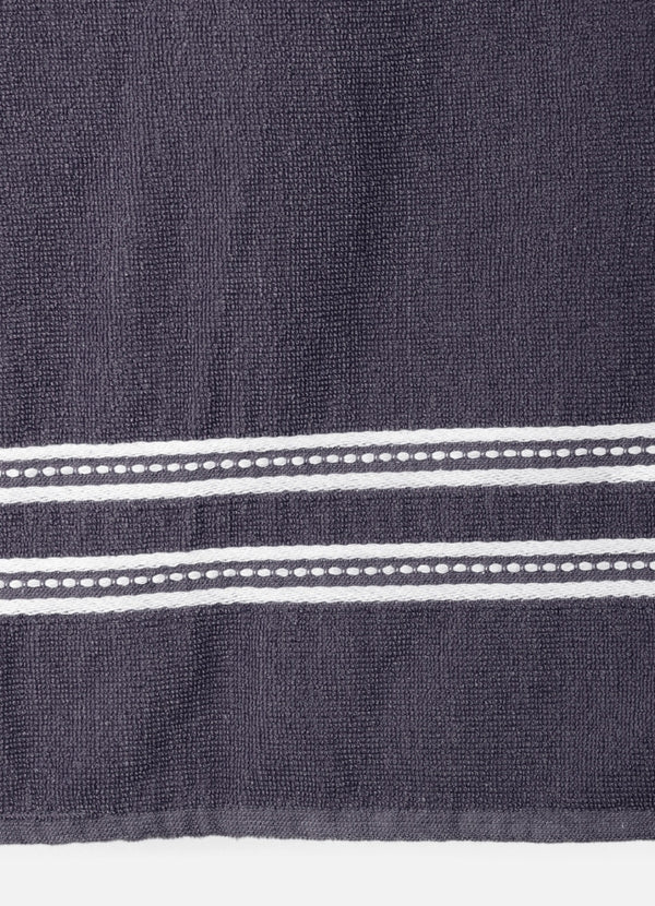 Grey Solid Patterned Cotton Towel