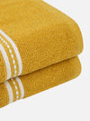 Set of 2 Yellow Solid Cotton Towels