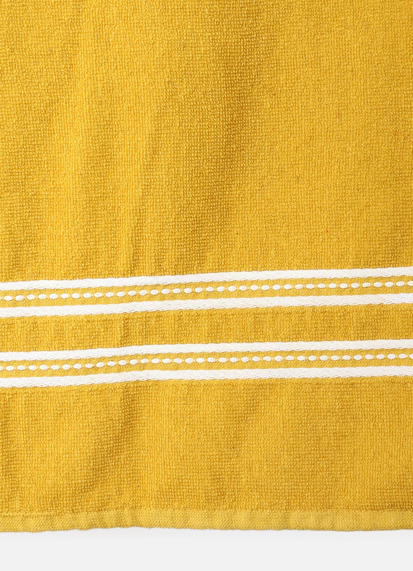 Set of 2 Yellow Solid Cotton Towels