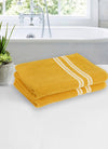 Set of 2 Yellow Solid Cotton Towels