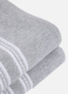 Set of 2 Silver Solid Cotton Towels
